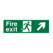 Fire Exit (Up / Right Arrow) Sign